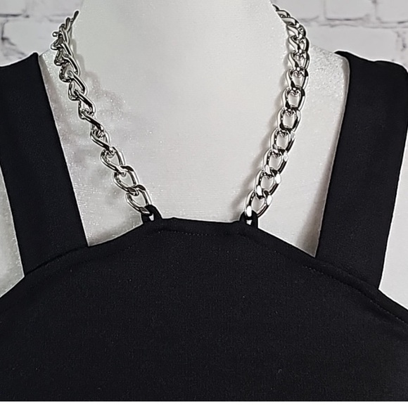 NWT $140 Michael Kors black chain neck cocktail party dress! Sz Med. Date night - Picture 7 of 16